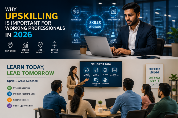 Professionals learning digital and AI skills for career growth in 2026.