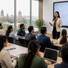 Professional trainer conducting an interactive corporate training session for working professionals in Vadodara