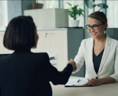 A professional image of a working professional calmly managing emotions, thinking positively, or interacting confidently with others. - write me a title for this based on this image